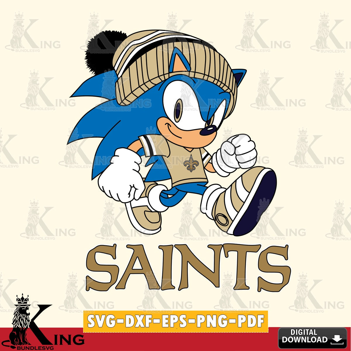 New Orleans Saints Sonic Football SVG file, Vector , Digital Download , PDF File , Instant Download