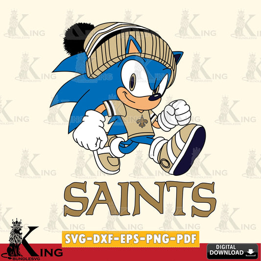 New Orleans Saints Sonic Football SVG file, Vector , Digital Download , PDF File , Instant Download