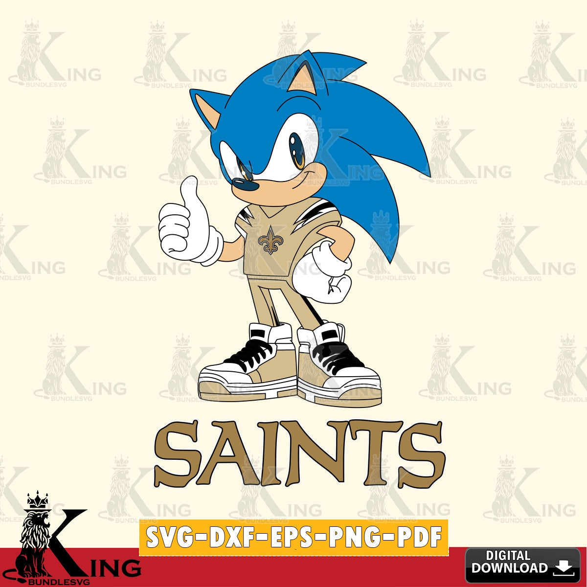 Stylish representation of New Orleans Saints Sonic Like Football, vector illustration for POD merchandise and apparel
