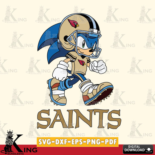 Creative design featuring a New Orleans Saints Sonic Ready Football PNG clipart for sublimation printing and graphic design
