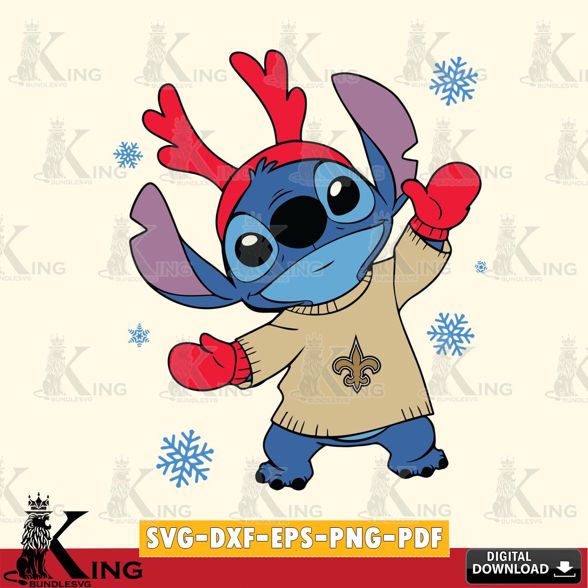 New Orleans Saints Stitch Santa Christmas SVG, NFL for Cricut, Silhouette, Digital Download , file cut