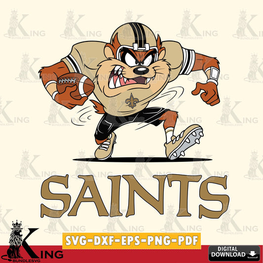 New Orleans Saints Taz Football Helmet Cut file  , Digital Download , Instant Download, Looney Tunes svg, Football svg