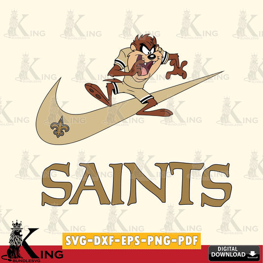 New Orleans Saints Taz Football Nike Cut file  , Digital Download , Instant Download, Looney Tunes svg, Football svg