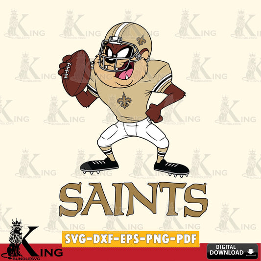 New Orleans Saints Taz Football Player Cut file  , Digital Download , Instant Download, Looney Tunes svg, Football svg