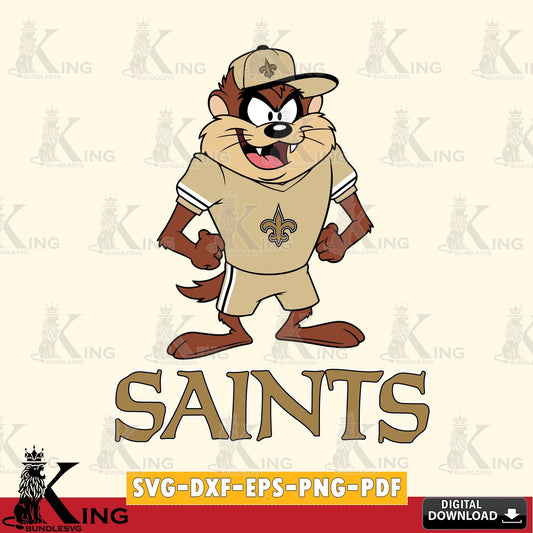 New Orleans Saints Taz Standing Pose Cut file  , Digital Download , Instant Download, Looney Tunes svg, Football svg