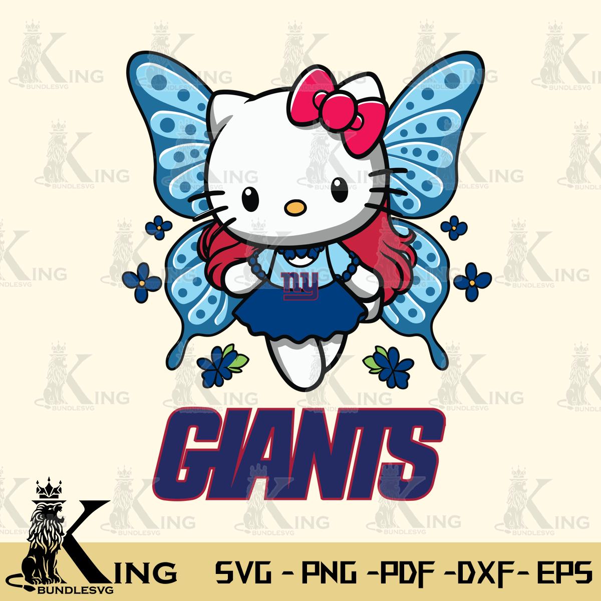 New York Giants Butterfly Kitty Charm Svg Eps Dxf Png File, Digital Download