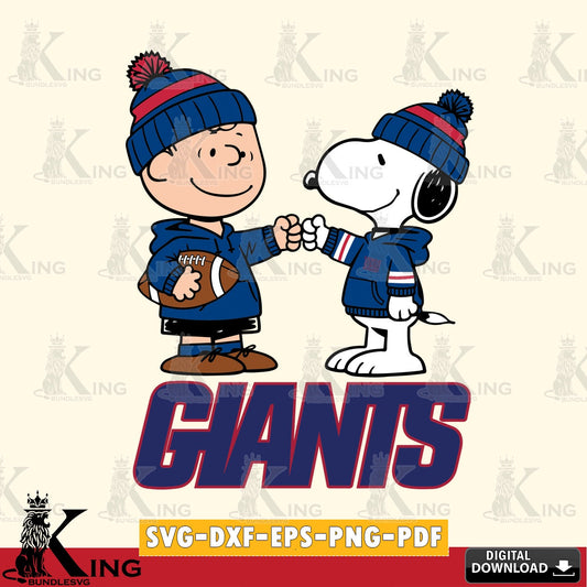New York Giants CharlieBrown Football Fist Bump Cricut file , Cut file  , Digital Download , PDF File , Instant Download