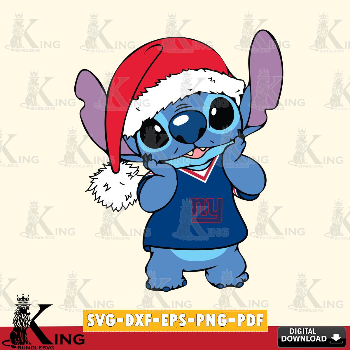 New York Giants Cute Stitch Christmas SVG, NFL for Cricut, Silhouette, Digital Download , file cut