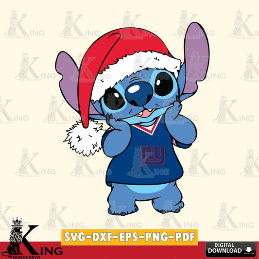 New York Giants Cute Stitch Christmas SVG, NFL for Cricut, Silhouette, Digital Download , file cut
