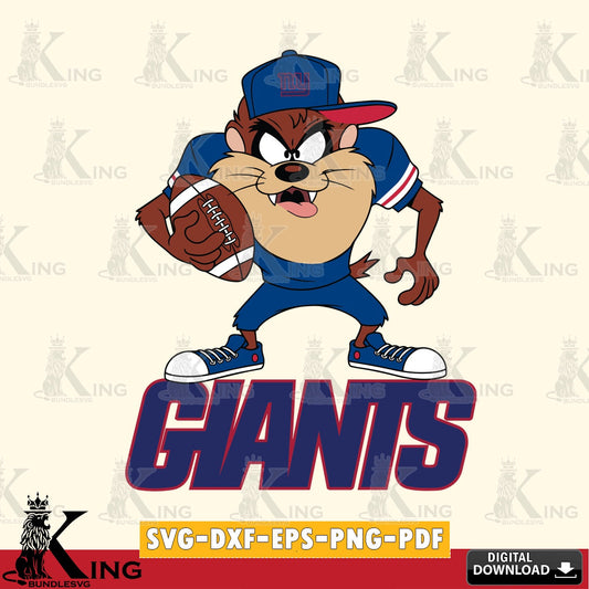 New York Giants Đồng phục bóng đá Taz Cut file  , Digital Download , Instant Download, Looney Tunes svg, Football svg