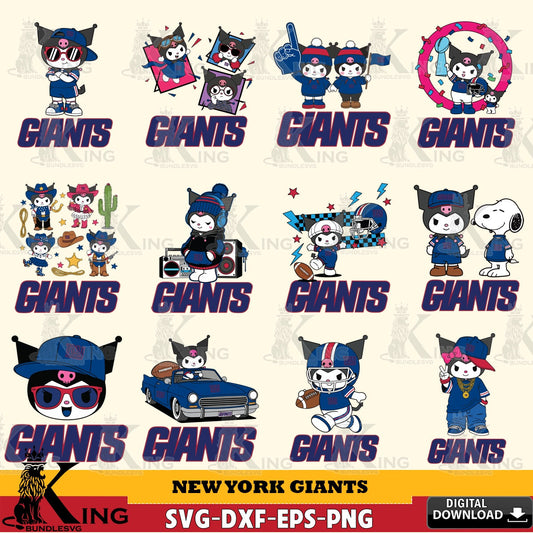 New York Giants Kuromi Football Jersey NFL Bundle SVG file, Cricut, Cut file  , Digital Download , Instant Download, Sanrio svg, Clipart