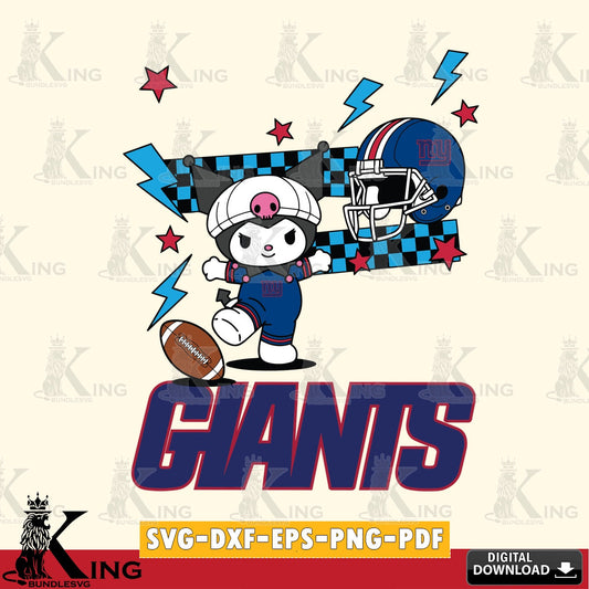 New York Giants Kuromi Game Day SVG file, Cricut, Cut file  , Digital Download , Instant Download, Sanrio svg, Clipart