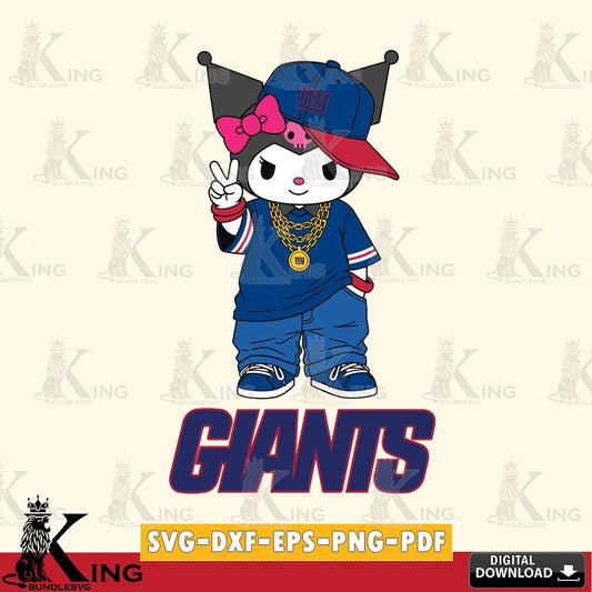 New York Giants Kuromi Streetwear Style SVG file, Cricut, Cut file  , Digital Download , Instant Download, Sanrio svg, Clipart