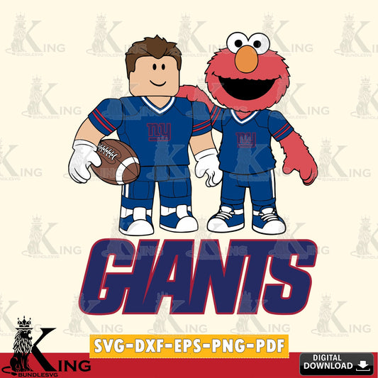 New York Giants Roblox & Elmo Football SVG file , Cricut, NFL  File cut , Digital Download , PDF File