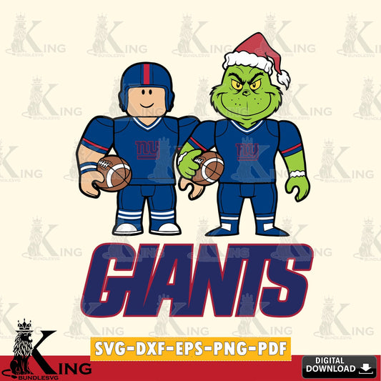 New York Giants Roblox & Grinch Football SVG file , Cricut, NFL  File cut , Digital Download , PDF File