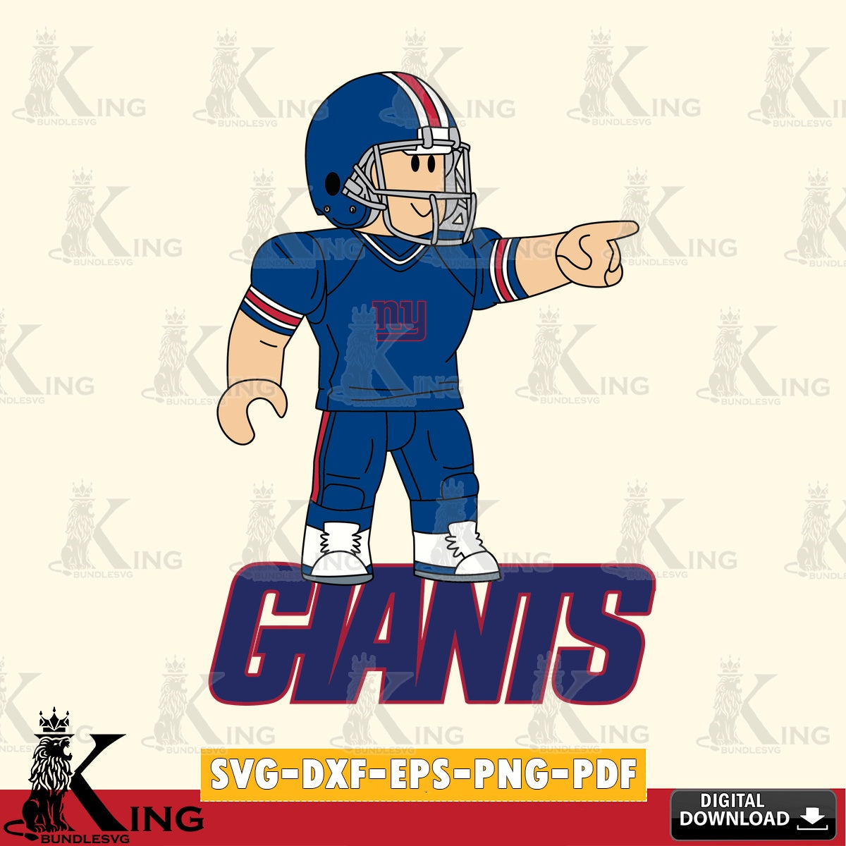 New York Giants Roblox Player Football SVG file , Cricut, NFL  File cut , Digital Download , PDF File