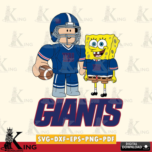New York Giants Roblox & Spongebob Football SVG file , Cricut, NFL  File cut , Digital Download , PDF File