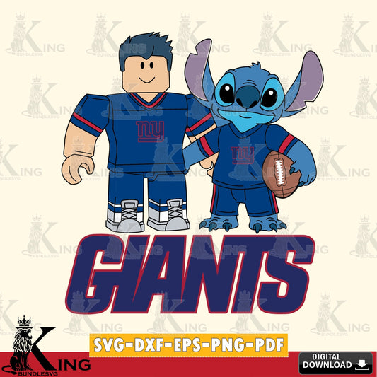 New York Giants Roblox & Stitch Football SVG file , Cricut, NFL  File cut , Digital Download , PDF File
