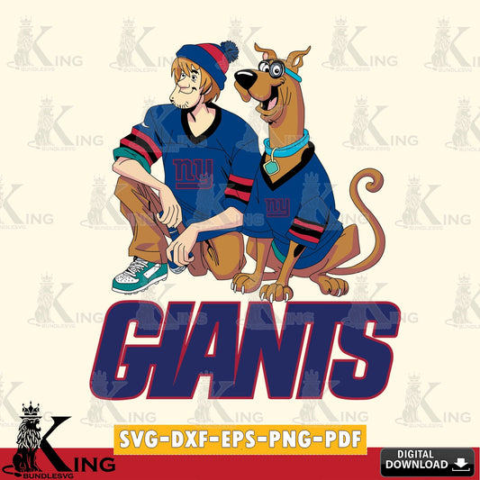 Custom design featuring New York Giants Shaggy and Scooby Doo football SVG PNG files perfect for Cricut and Silhouette cutting