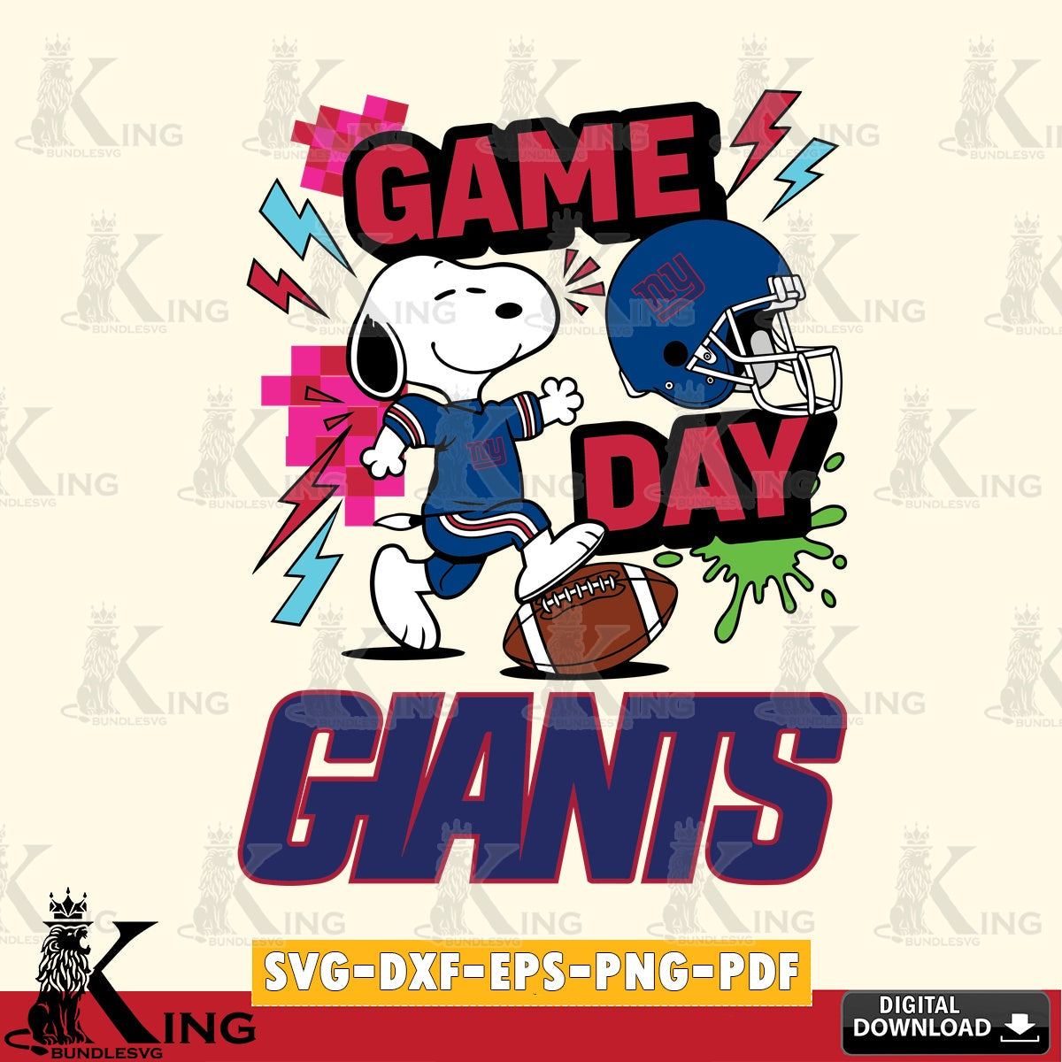 New York Giants Snoopy Game day Cricut file , Cut file  , Digital Download , PDF File , Instant Download