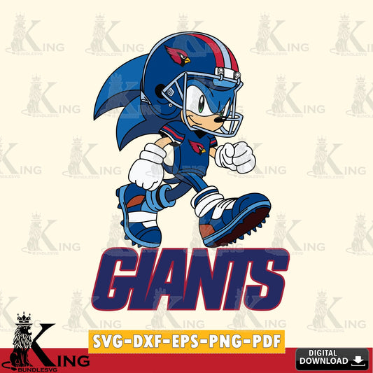 Stylish representation of New York Giants Sonic Ready Football, a digital download for Cricut Maker and paper crafts