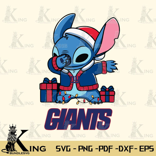 New York Giants Stitch Merry Christmas Svg Eps Dxf Png File, Digital Download