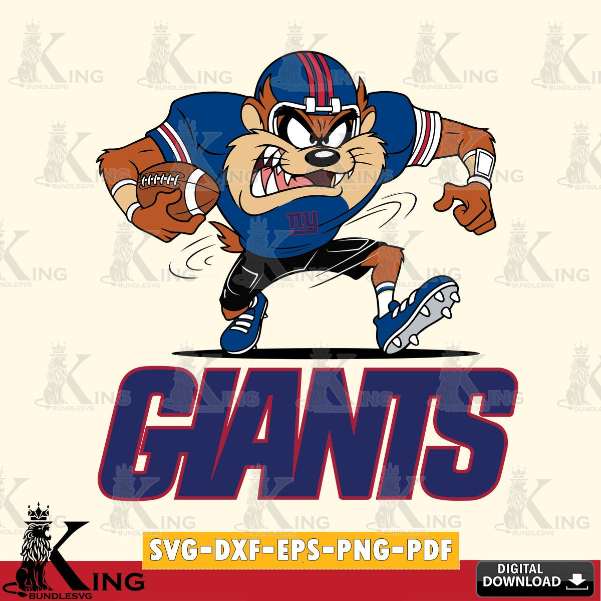 New York Giants Taz Football Helmet Cut file  , Digital Download , Instant Download, Looney Tunes svg, Football svg
