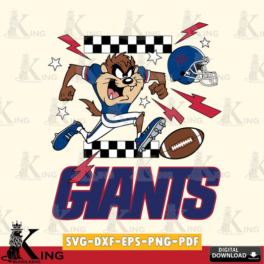 New York Giants Taz Football Lightning Cut file  , Digital Download , Instant Download, Looney Tunes svg, Football svg