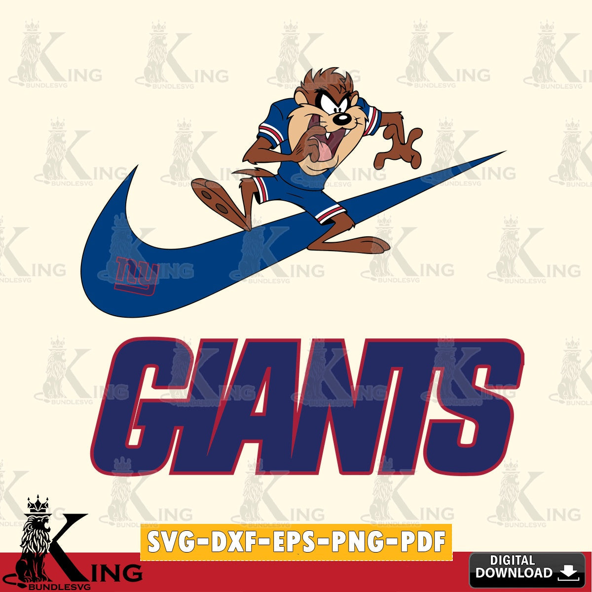 New York Giants Taz Football Nike Cut file  , Digital Download , Instant Download, Looney Tunes svg, Football svg