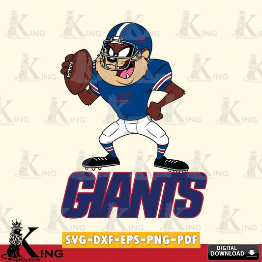 New York Giants Taz Football Player Cut file  , Digital Download , Instant Download, Looney Tunes svg, Football svg