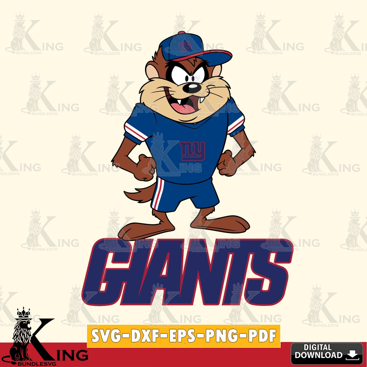 New York Giants Taz Standing Pose Cut file  , Digital Download , Instant Download, Looney Tunes svg, Football svg
