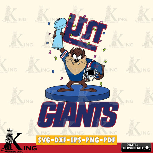 New York Giants Taz Trophy Podium Cut file  , Digital Download , Instant Download, Looney Tunes svg, Football svg
