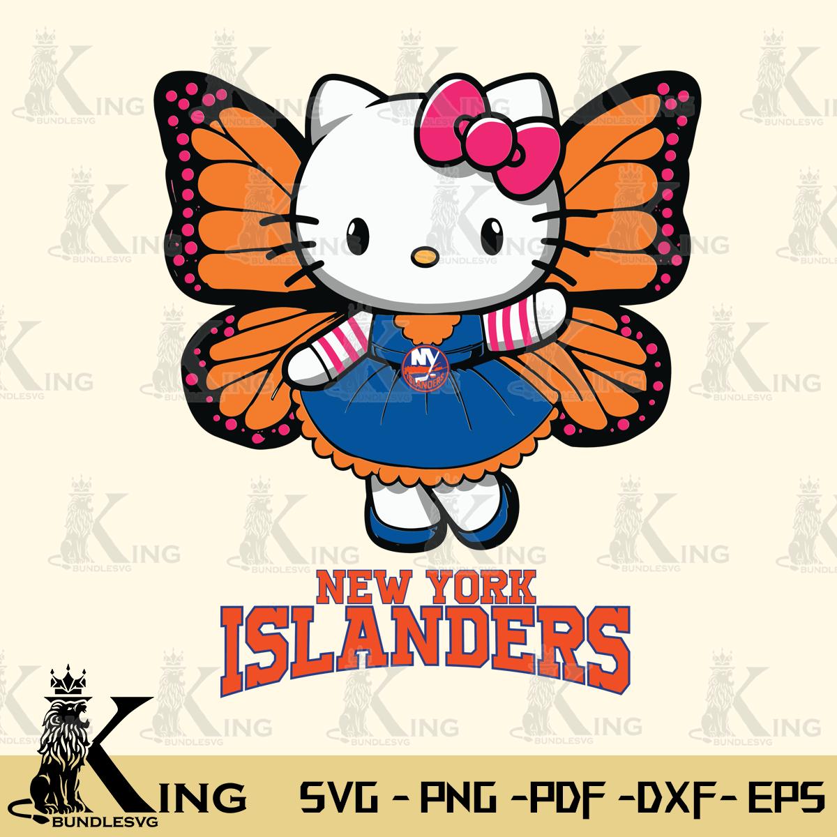 New York Islanders Whimsical Kitty Wings Svg Eps Dxf Png File, Digital Download