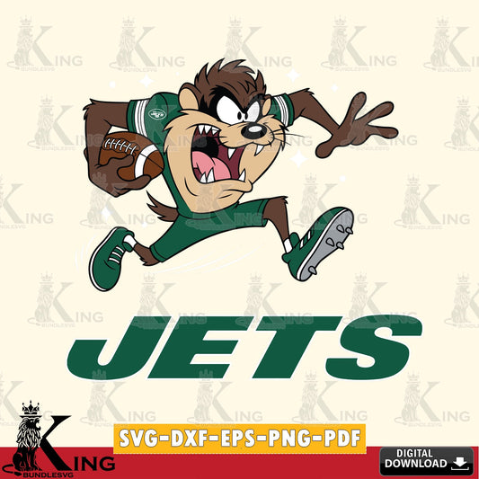New York Jets Angry Taz Football Cut file  , Digital Download , Instant Download, Looney Tunes svg, Football svg