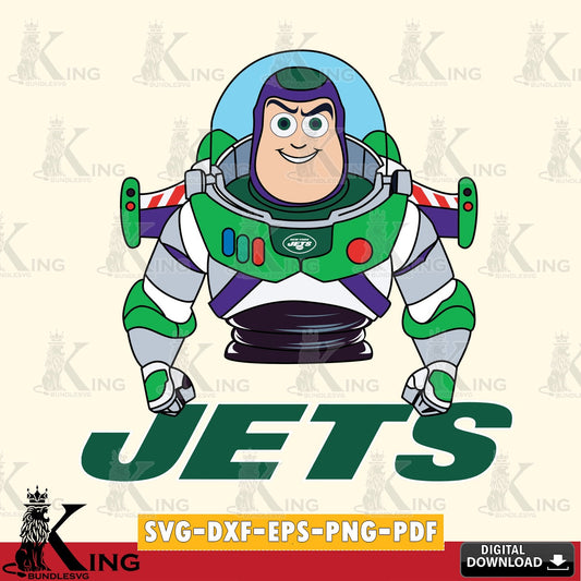 Creative design featuring New York Jets Buzz Lightyear Football, a printable vector design for sublimation and crafts