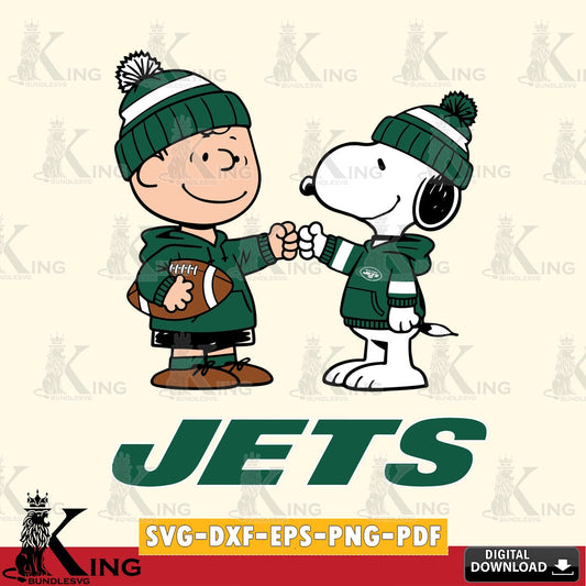New York Jets CharlieBrown Football Fist Bump Cricut file , Cut file  , Digital Download , PDF File , Instant Download