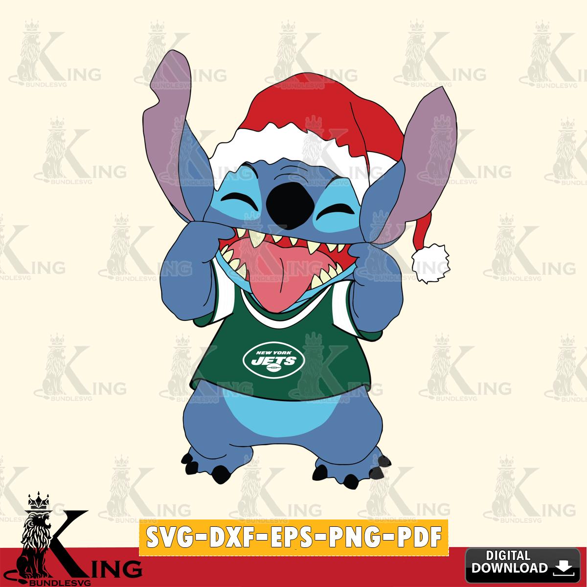 New York Jets Christmas Stitch Disney SVG, NFL for Cricut, Silhouette, Digital Download , file cut