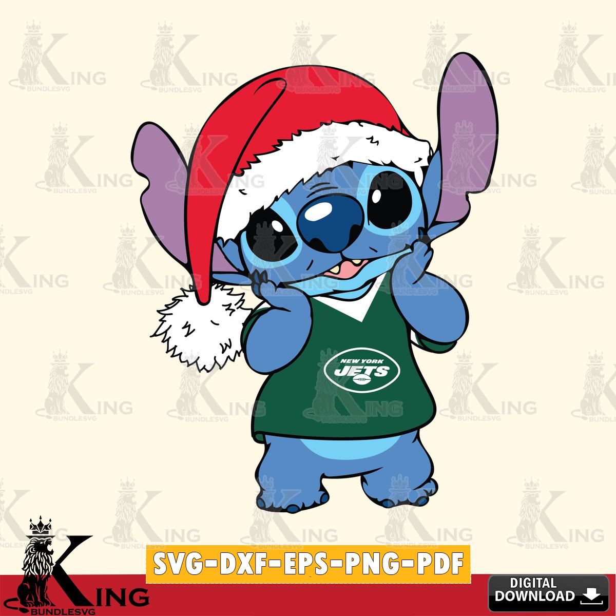 New York Jets Cute Stitch Christmas SVG, NFL for Cricut, Silhouette, Digital Download , file cut
