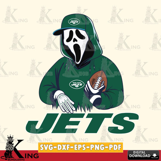 Printable art of New York Jets Ghostface Scream football player, digital download for Cricut Maker and paper crafts