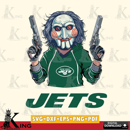 Artistic drawing of New York Jets Jigsaw Billy Football, versatile clip art for stickers, decals, and mugs.