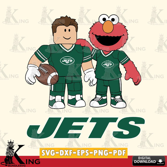 New York Jets Roblox & Elmo Football SVG file , Cricut, NFL  File cut , Digital Download , PDF File