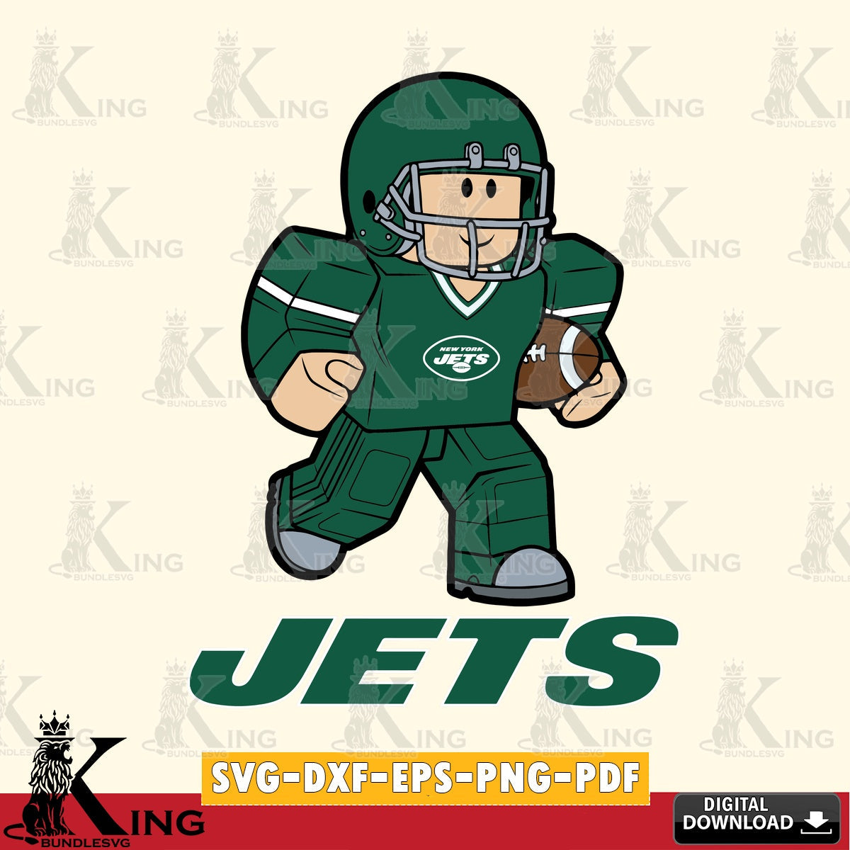 New York Jets Roblox Player Rugby SVG file , Cricut, NFL  File cut , Digital Download , PDF File