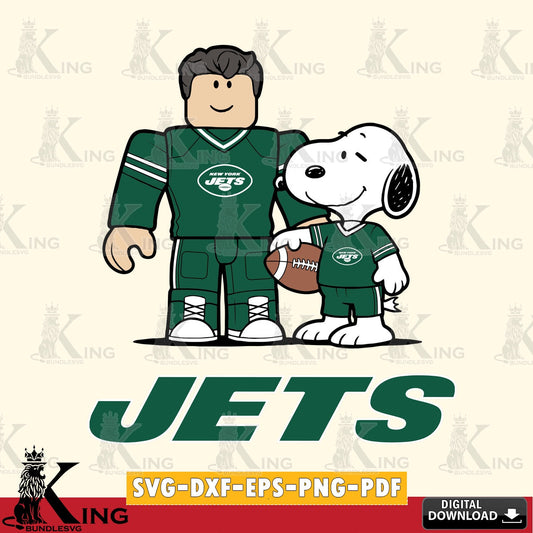 New York Jets Roblox & Snoopy Football SVG file , Cricut, NFL  File cut , Digital Download , PDF File