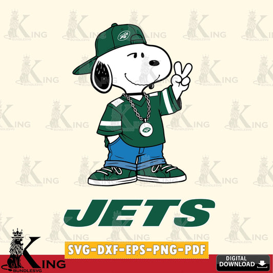 New York Jets Snoopy Say hi Cricut file , Cut file  , Digital Download , PDF File , Instant Download