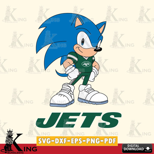 Printable art of New York Jets Sonic Football Star Mascot vector art for engraving, cutting, and printing