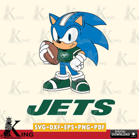 Beautiful illustration of New York Jets Sonic Game Day Ready, PNG clipart for sublimation printing and graphic design