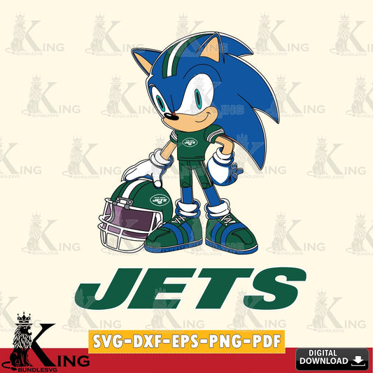 New York Jets Sonic Player Football SVG file, Vector , Digital Download , PDF File , Instant Download