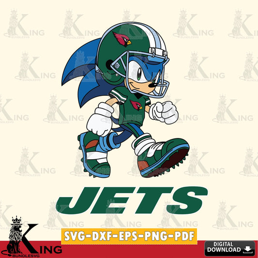 Artistic drawing of New York Jets Sonic Ready Football, crafting file for iron-on transfer and vinyl decals.