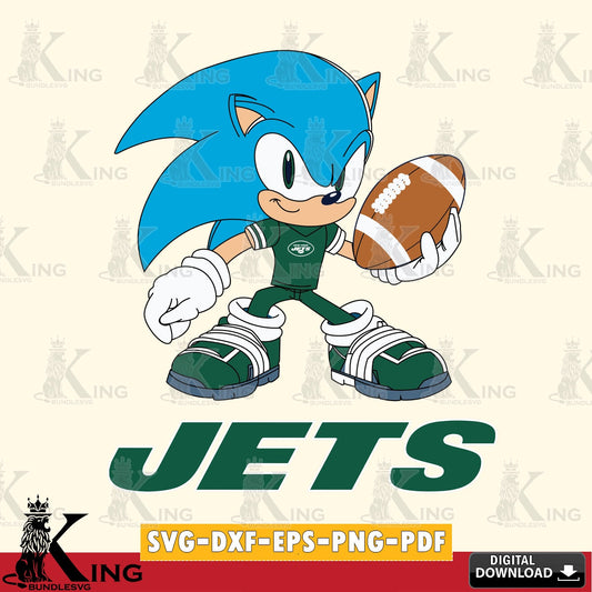 Hand-drawn style art of New York Jets Sonic Rugby, digital clipart compatible with laser engraving and cutting
