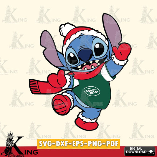 New York Jets Stitch Disney Christmas SVG, NFL for Cricut, Silhouette, Digital Download , file cut